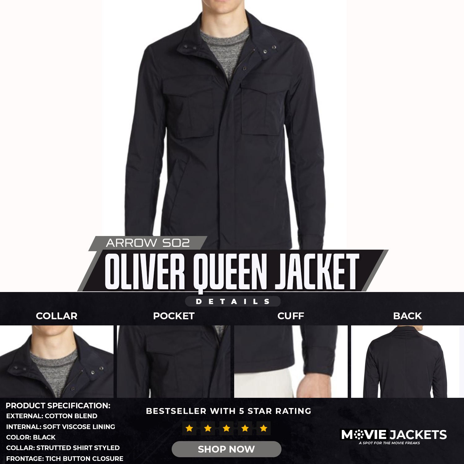 Arrow Oliver Queen Cotton Jacket Arrow Oliver Queen Cotton Jacket
