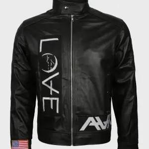 Love Cafe Racer Black Leather Jacket For Mens