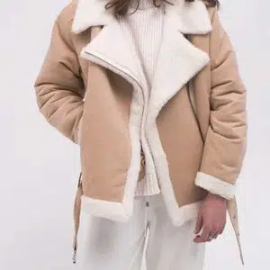 Womens-Sheepskin-Leather-Aviator-Beige-Shearling-Jacket