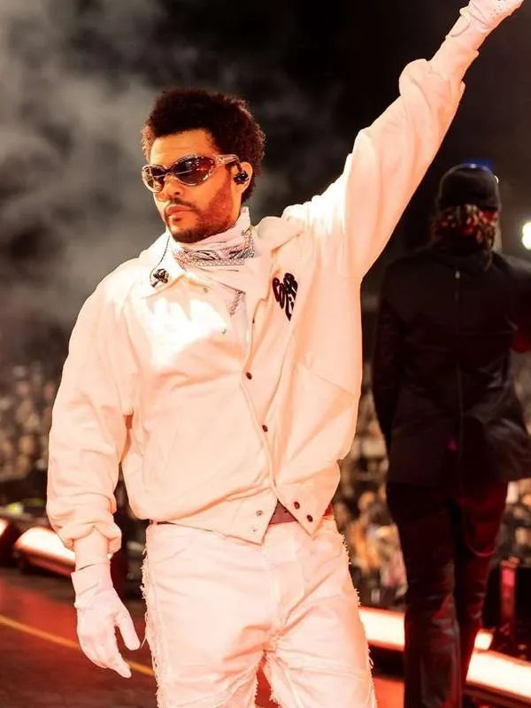 The Weeknd Coachella 2023 White Bomber Jacket - Movie Jackets